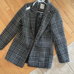 Abercrombie plaid blazer coat